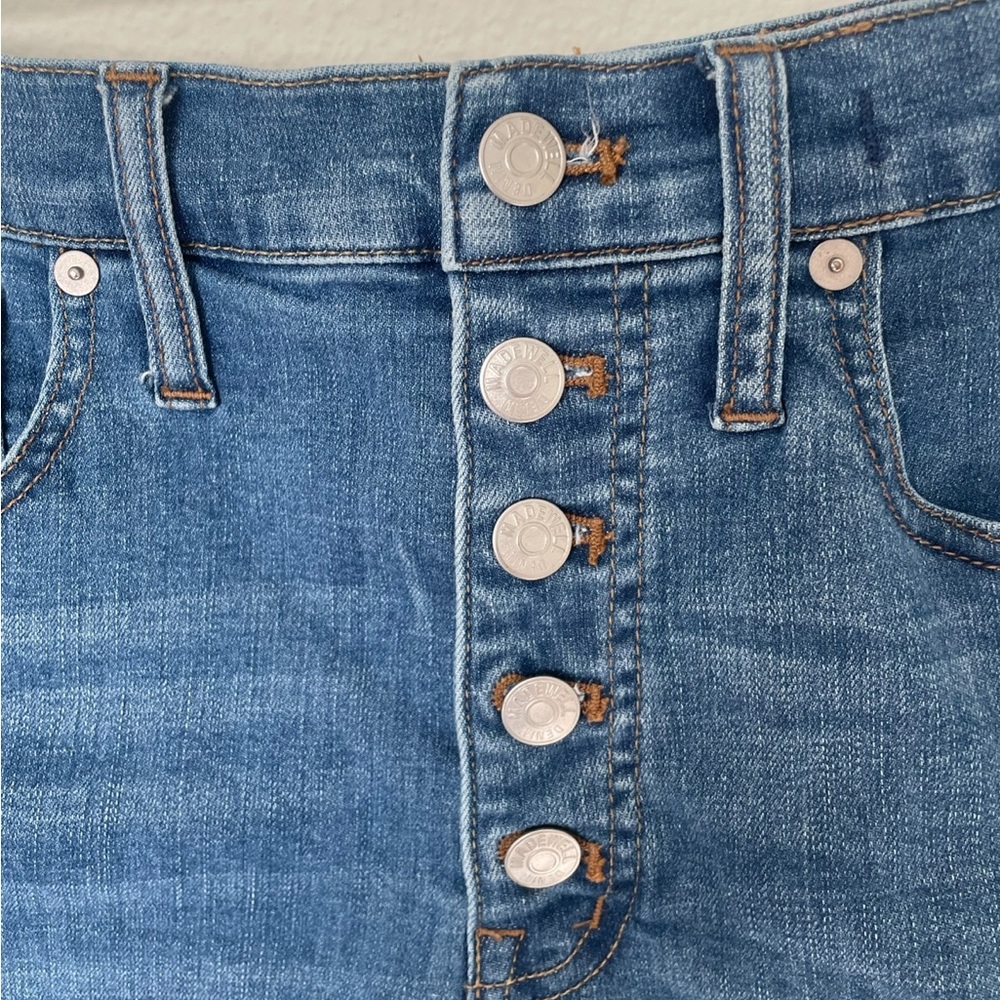 Madewell Denim High Waisted Shorts with Buttons - Picture 3 of 7